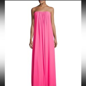 Nicole Miller Hot Pink Open Back Maxi Gown | Formal Prom Dress Size 6